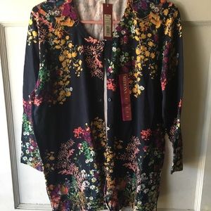 Merona Floral Cardigan Sweater XXL